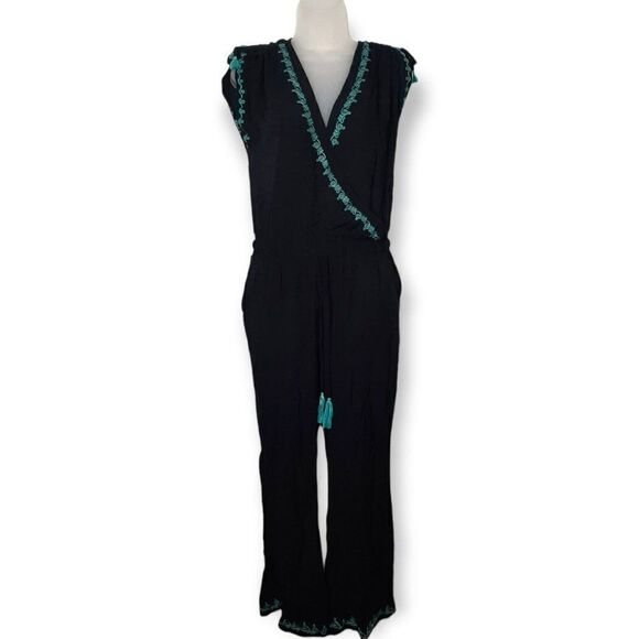 Soft Surroundings Baja Embroidered Jumpsuit sz S - Picture 2 of 6